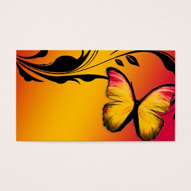 311 Lustrous Butterfly Sunset Name Card (Front)