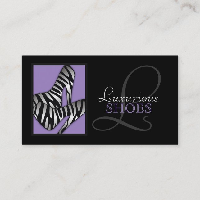 311-Luxurious Shoes Purple Business Card (Front)