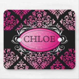 311-Luxuriously Pink Damask Mouse Mat