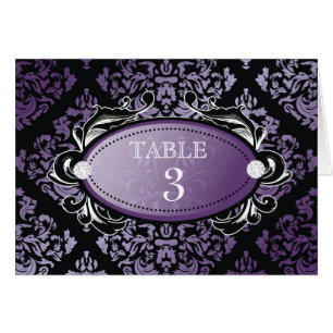 311 Luxuriously Purple Damask Table Card