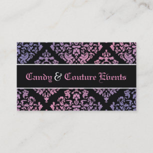 311 Luxuriously Vincelette Damask Pink Purple Business Card
