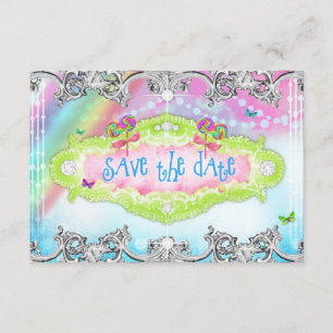 311 Magical Candy Wonderland Silver Trim RSVP Card