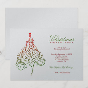 311-Magical Christmas Tree Invite SilverMetallic
