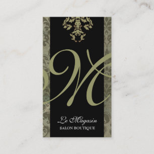 311-Marley Monogram Money Green Business Card