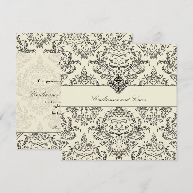 311-Metallic Emmy Damask Invitation (Front/Back)