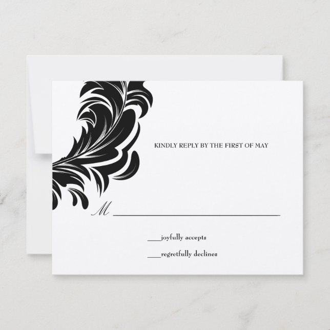 311-Metallic | Lavishly Lainey Black RSVP Card (Front)
