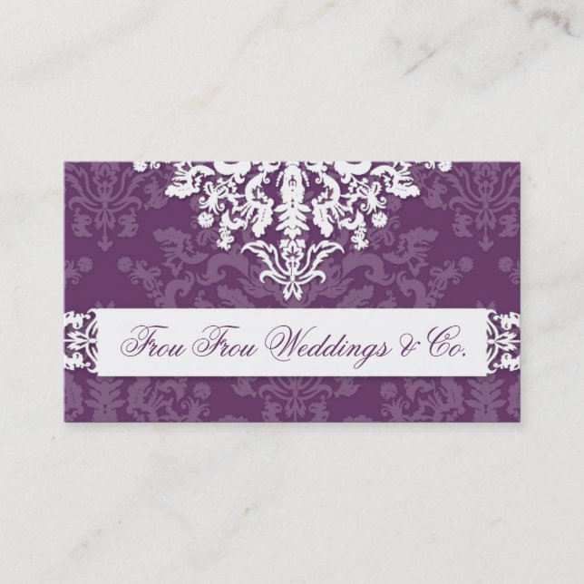 311-Miss Frou Frou | Eggplant Business Card (Front)
