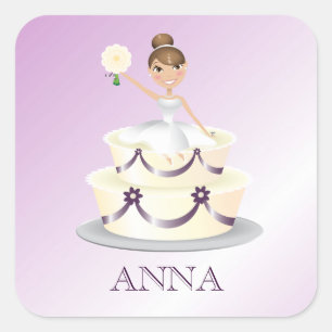 311 "Miss Wright" Brunette   Eggplant Sticker