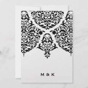 311 Mon Cherie Damask Black Invitation