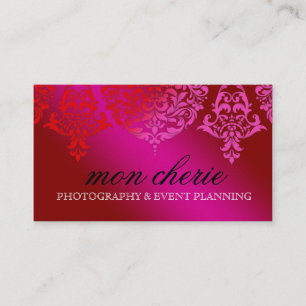 311 Mon Cherie Damask Pink & Red Dream Business Card