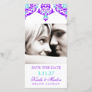 311 Mon Cherie Damask Plum Aqua Save The Date