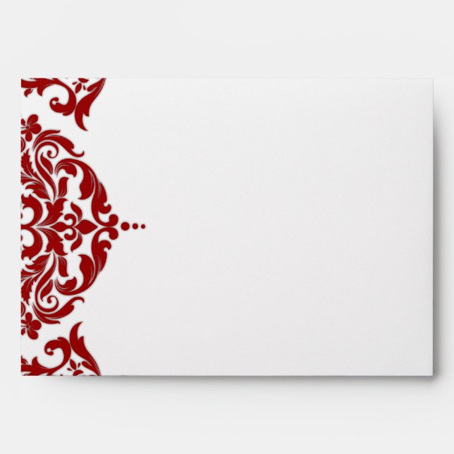 311 Mon Cherie Damask Red Envelope (Front)