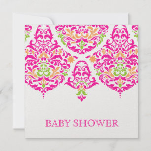 311 Mon Cherie Damask Vibrant Garden Baby SHower Invitation