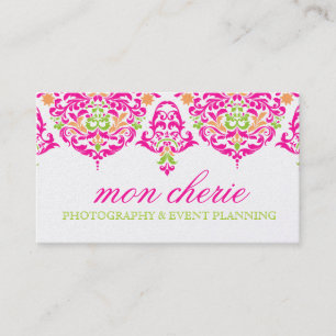 311 Mon Cherie Damask Vibrant Garden Business Card