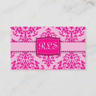 311-Monogram Icing on the Cake - Pink Business Card