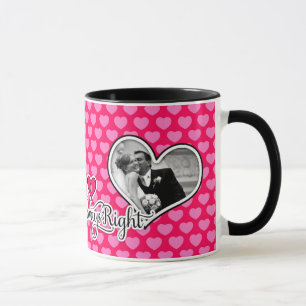311 Mrs. Always Right Custom Photo Pink Hearts Mug
