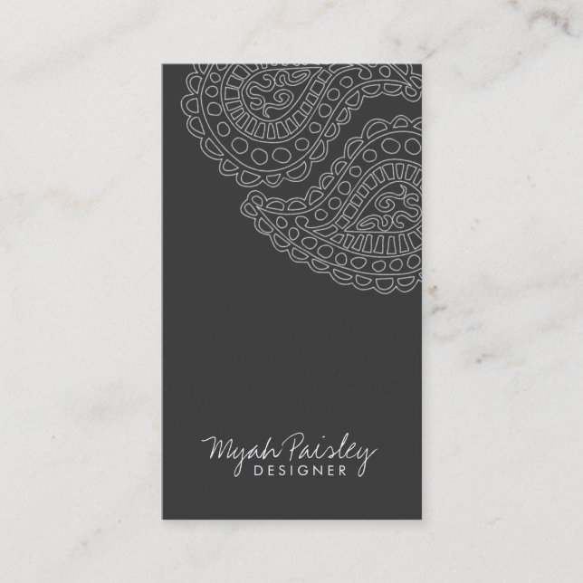 311-Myah Paisley | Grey Business Card (Front)