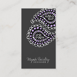 311 Myah Paisley Lavender Grey Business Card