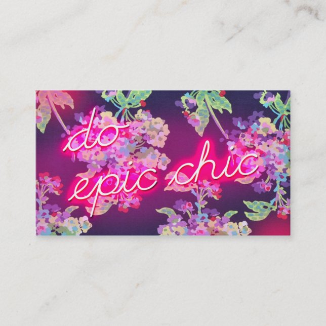 311 Neon Glow Do Epic Chic Business Card (Front)