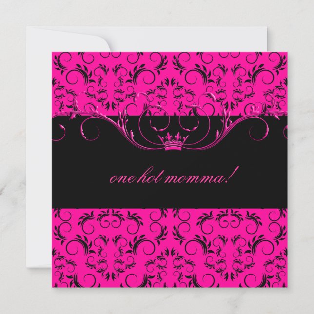 311-Night diVine Passion Pink Baby Shower Invitation (Front)