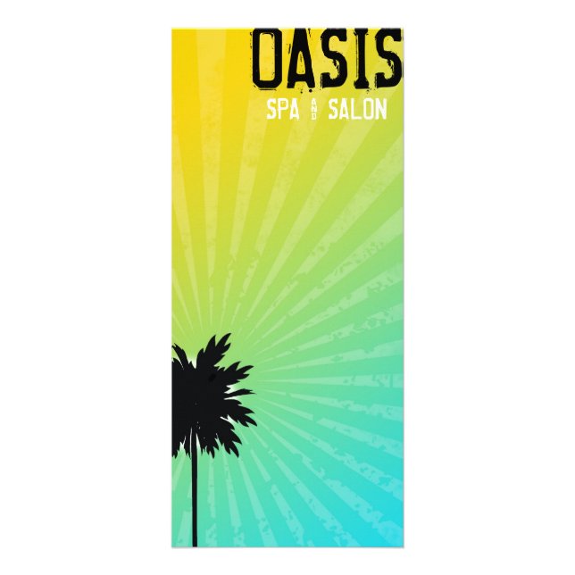 311 Oasis Palm Tree Gift Certifcate | Blue Rack Card (Front)