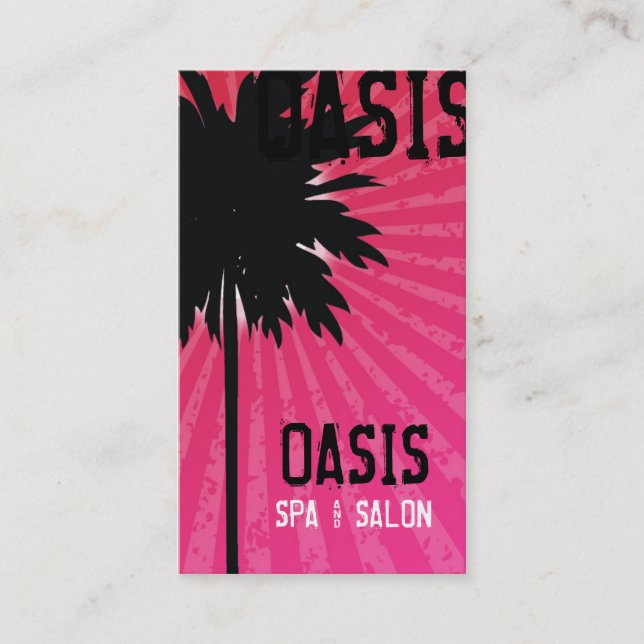 311 OASIS PALM TREE PINK BUSINESS CARD (Front)