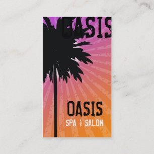 311 OASIS PALM TREE PURPLE BUSINESS CARD