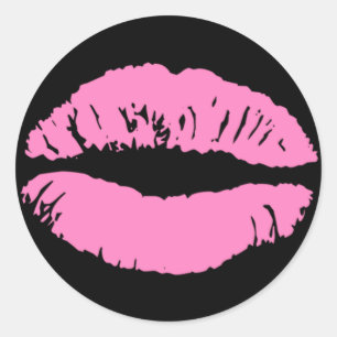 311-Oh Just Kiss it!   Black Classic Round Sticker