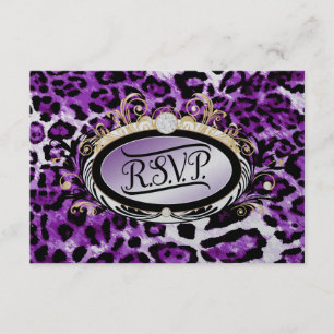 311 Opulent Gold Purple RSVP Leopard Metallic Card