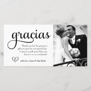 311 Ornate Gracias Photo Card with Heart