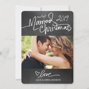 311 Our First Married Christmas Holiday Card Chalk