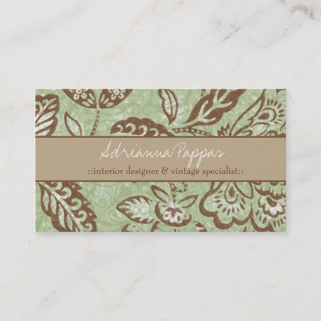 311 PEA FLORAL VINTAGE BUSINESS CARD (Front)