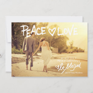 311 Peace Love Handwritten Typography Holiday Card