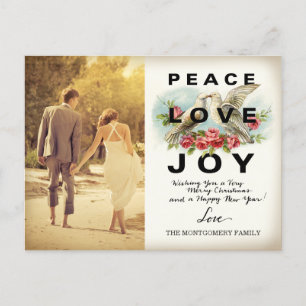311 Peace Love Joy Vintage Christmas Postcard