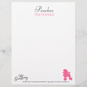 311 Peaches the Poodle Pet Grooming Customised Letterhead