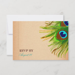 311-Peacock Feather RSVP Card