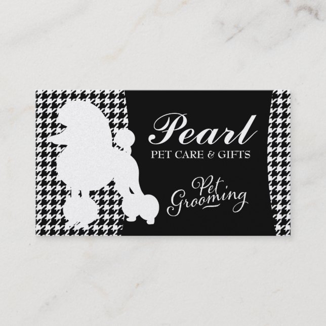311 Pearl the Poodle Pet Grooming Business Card (Front)