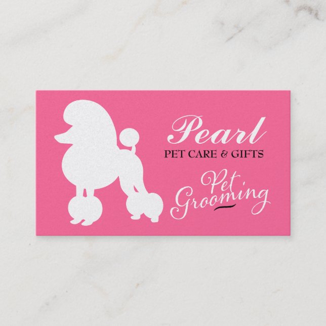 311 Pearl the Poodle Pet Grooming Business Card (Front)