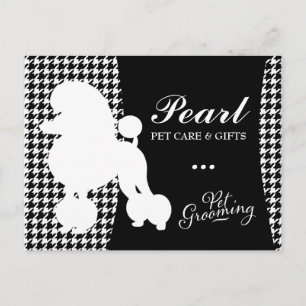 311 Pearl the Poodle Pet Grooming Houndstooth Postcard