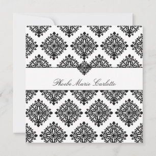 311 Phoebe Cream & Black Damask Invitation