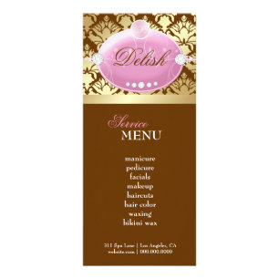 311 Pink Delish Damask Shimmer Milk Chocolate Rack Card