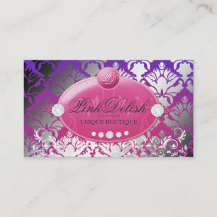 311-Pink Delish Monogram Purple Radiance Business Card