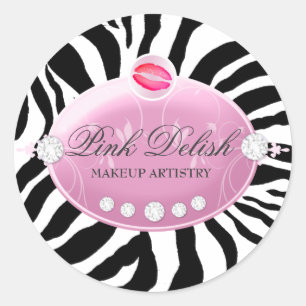 311 Pink Delish Zebra Pink Sticker lips kiss