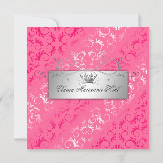 311-Pink Divine | Luscious Pink Sweet 16 Invitation (Front)