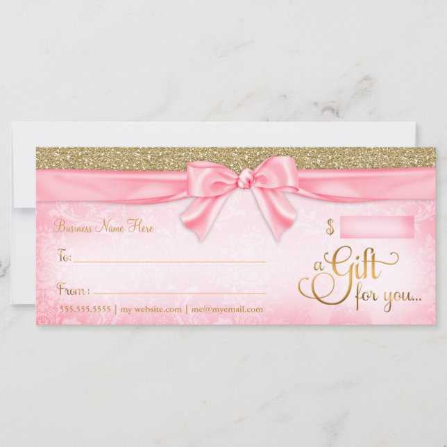 311 Pink Faux Glitter Gift Certificate (Front)
