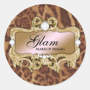 311 Pink Gold Glam Crazy Sticker Black Leopard