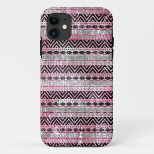 311 Pink Grey Black Aztec Texture iPhone 11 Case
