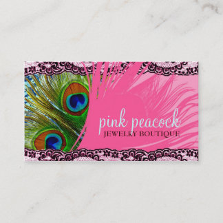 311 Pink Peacock Lace Business Card