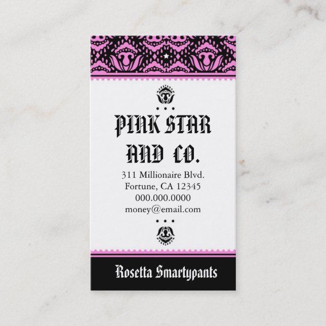 311 Pink Star Business Card (Front)