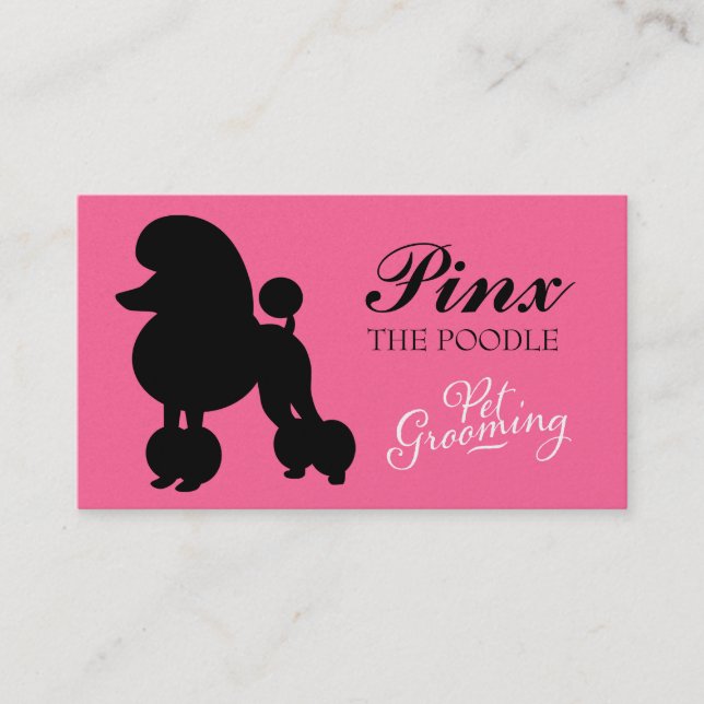 311 Pinx the Poodle Pet Grooming Business Card (Front)